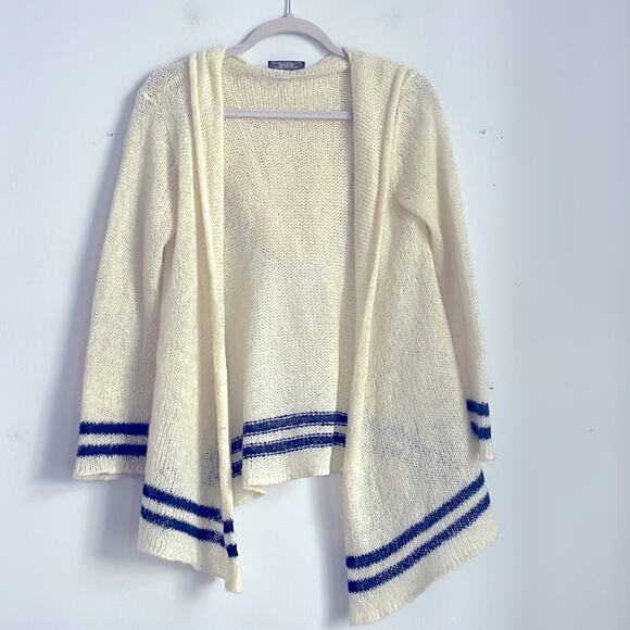 Wooden Ships mohair wool blend open front loose knit hooded cardigan sweater S/M - Picture 1 of 7